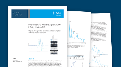 アプリケーションノート | Agilent 1290 Infinity II ミクロ RID による GPC の改善