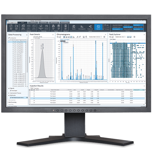 Agilent OpenLab CDS が表示されたコンピュータモニタ