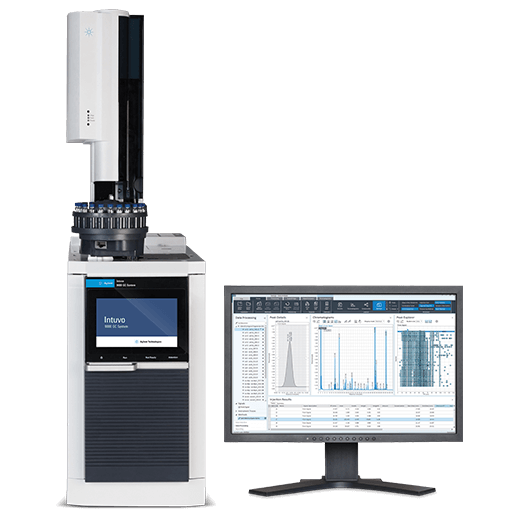 オートサンプラおよびデータ表示モニタが付属する Agilent Intuvo 9000