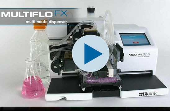 多彩な機能を持つ BioTek Instruments 社の MultiFlo™ FX マルチモードディスペンサーは、分注からプレート洗浄や培地交換といったルーチンの液体処理を自動化し、コンパクトなモジュールシステムで実行します。
